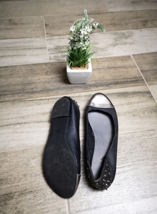 Zapatos Chatos Negros tachas